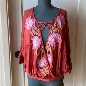 NWT FREE PEOPLE FLORAL BLOUSE